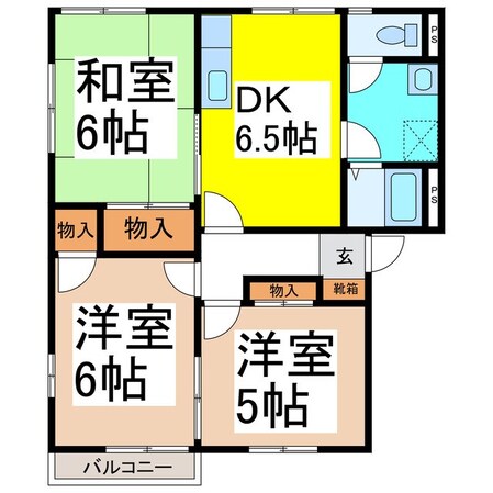 グリーンタウン川中島Ｎ棟の物件間取画像